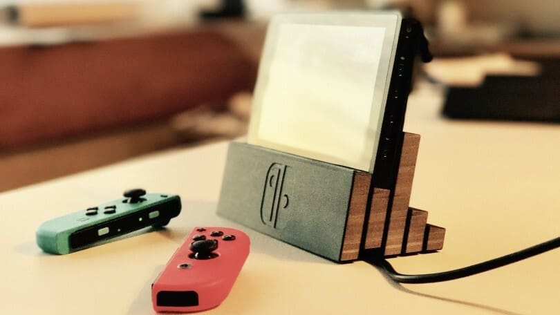 A sleek charging stand with a unique design