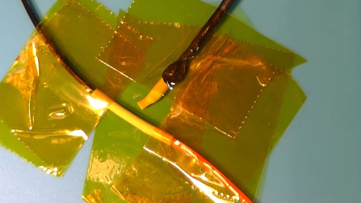 Heat shrink tubing ready to be blasted with heat