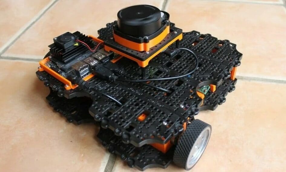 The shell carries the electronics, like a turtle