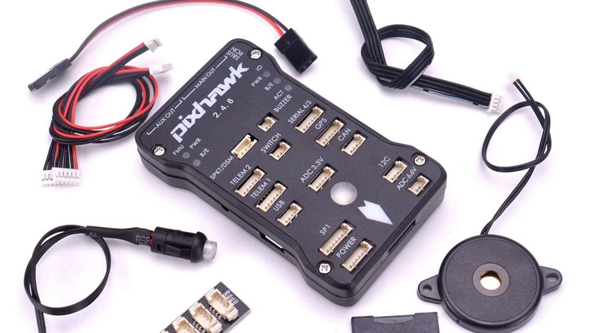 The Pixhawk 4 flight controller and its odds and ends