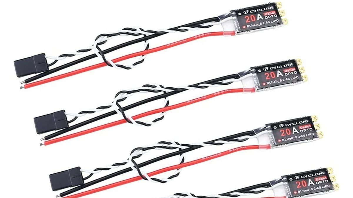 ESCs control motor speed by limiting the power sent to the motor