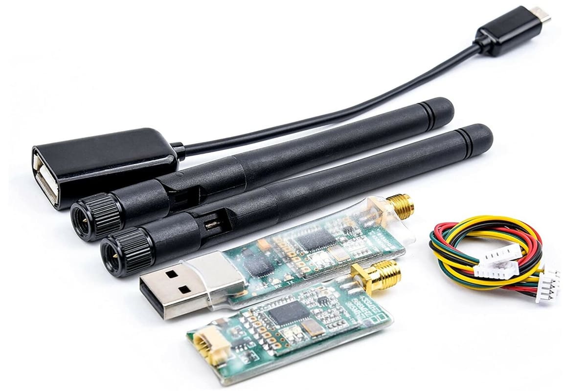 A telemetry kit ready to be assembled