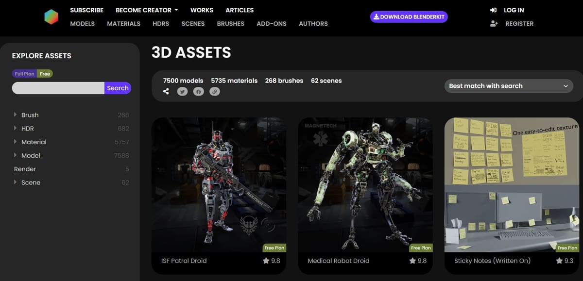 Image of: 1. BlenderKit