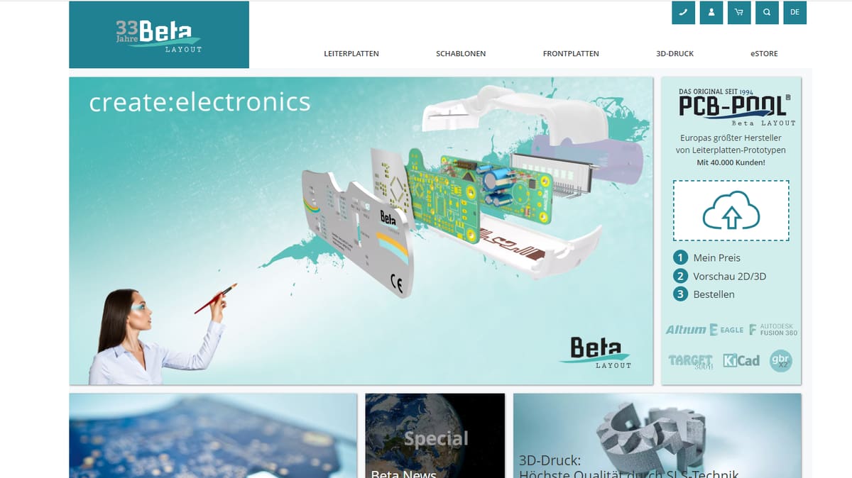 Bild von Die besten 3D-Druck-Services / 3D-Drucke online bestellen: Beta Layout