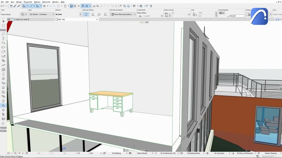 Import desks and other interior elements from Revit