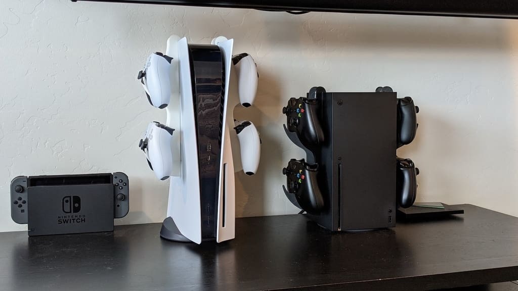 Not having to make room for a controller stand by the consoles is appreciated