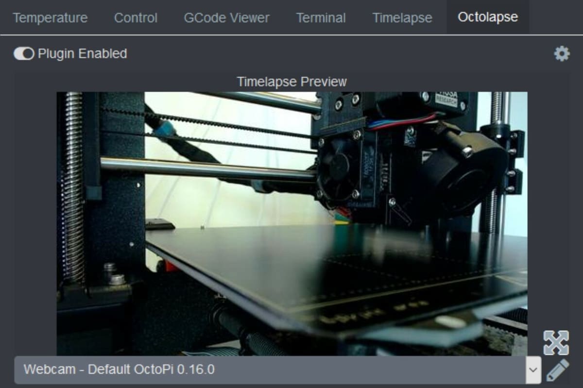 The Octolapse tab in Octoprint