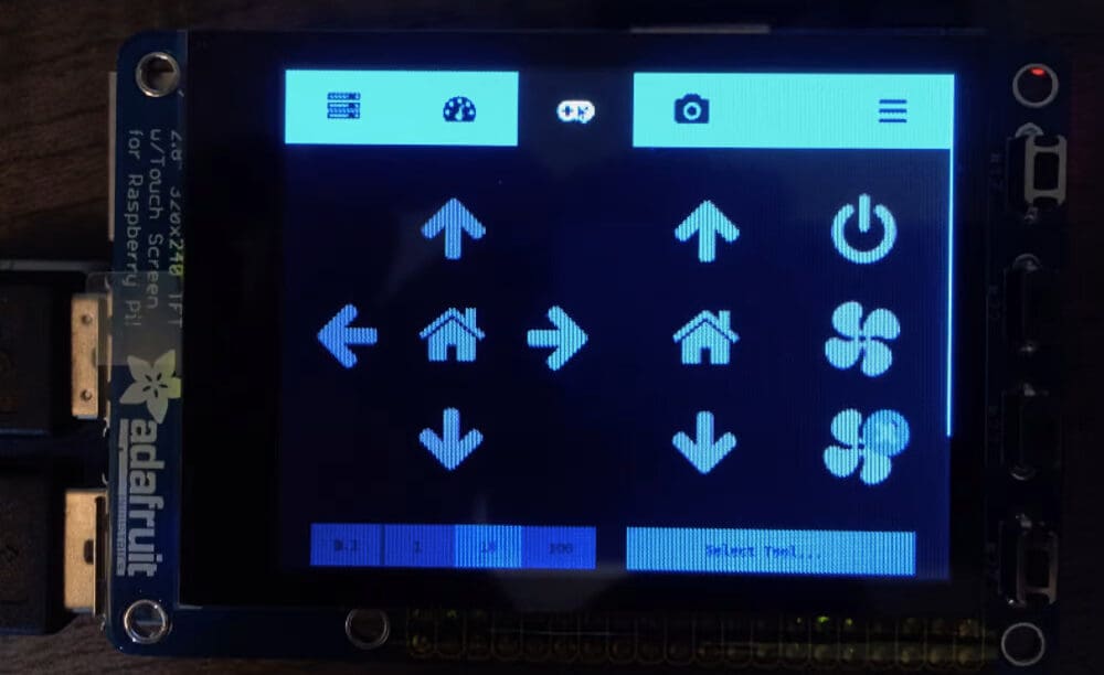 TouchUI running on a 2.8'' touchscreen build