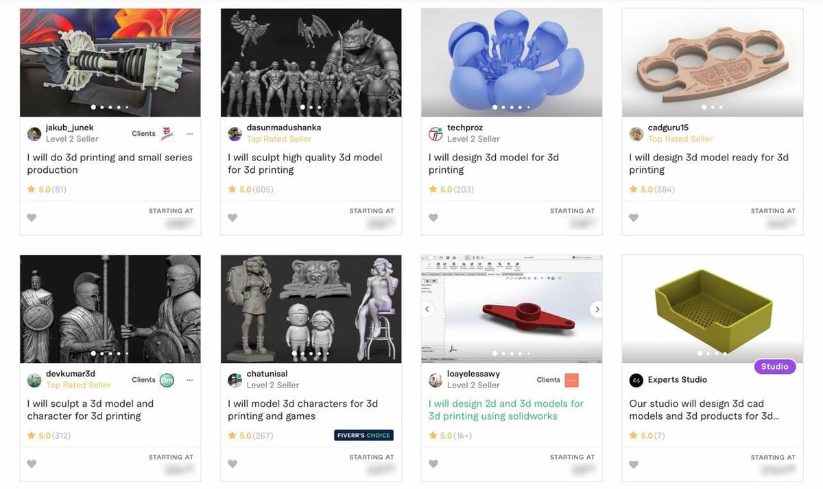 A few of the many Fiverr examples