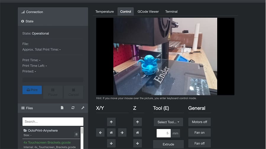 OctoPrint can enhance printing functionalities and the user experience, better yet with Marlin