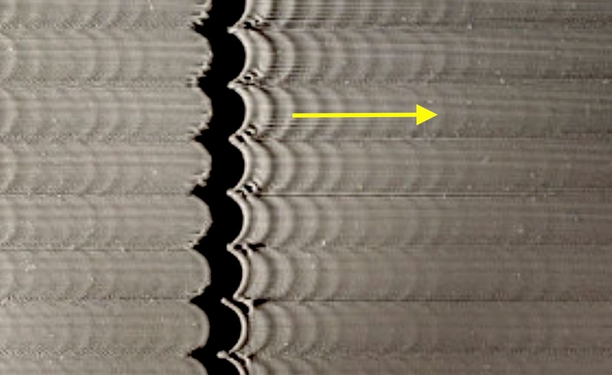 Measuring the distance between ghost ridges is used to determine resonant frequency