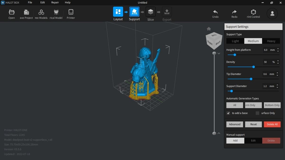 The UI takes you through the workflow stage by stage