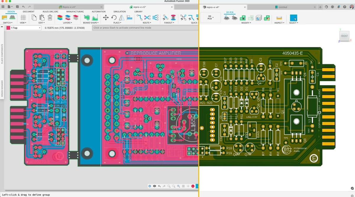 Fusion Electronics, built into Fusion 360, shares the same UI