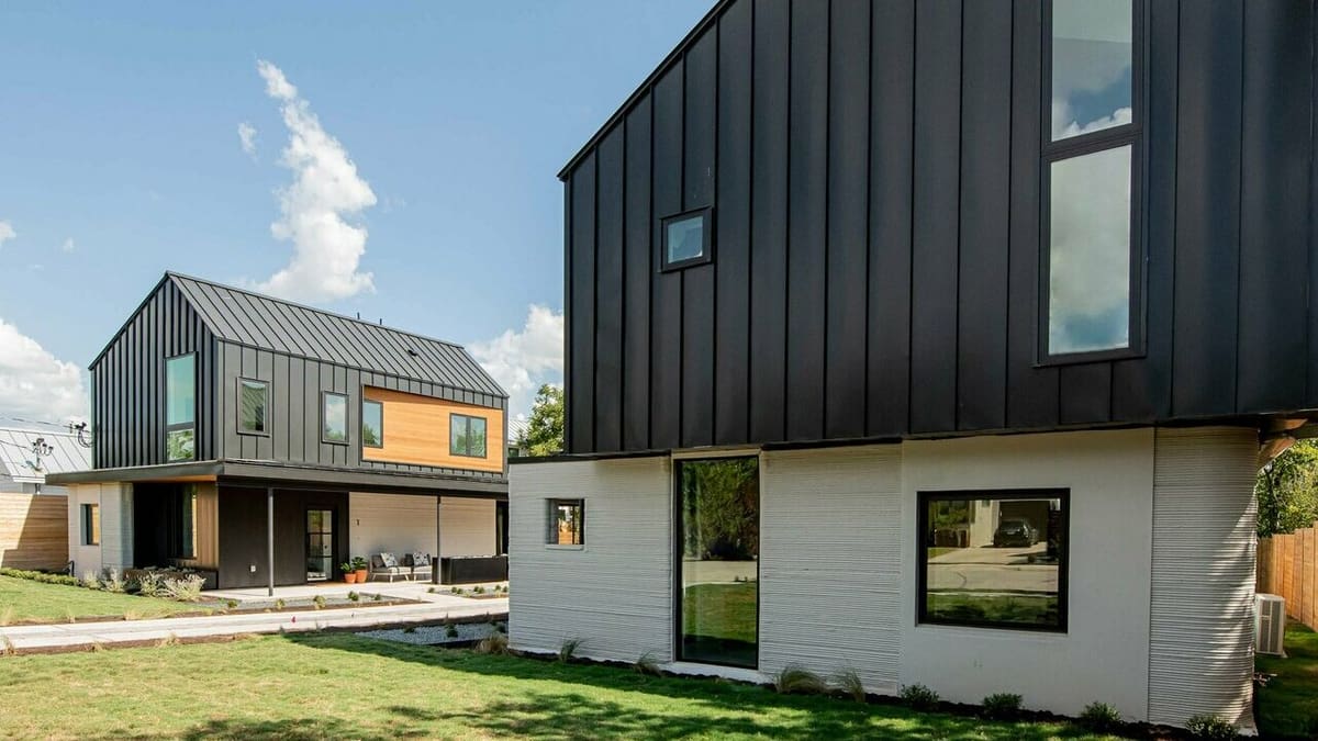 3D printed concrete combined with wood for a modern look