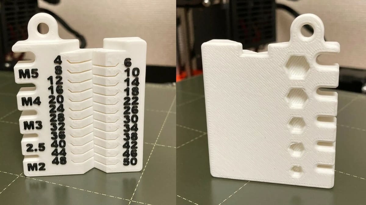 A compact tool for referencing your metric screws and nuts