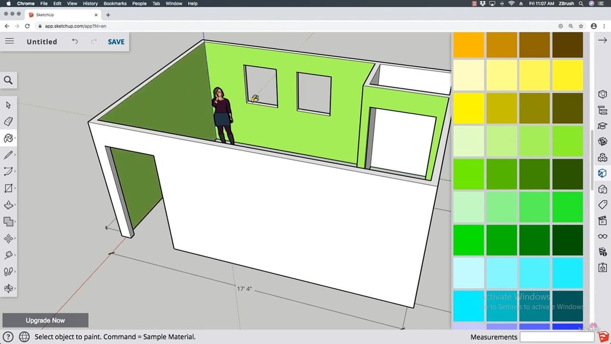 Creating a basic room with SketchUp