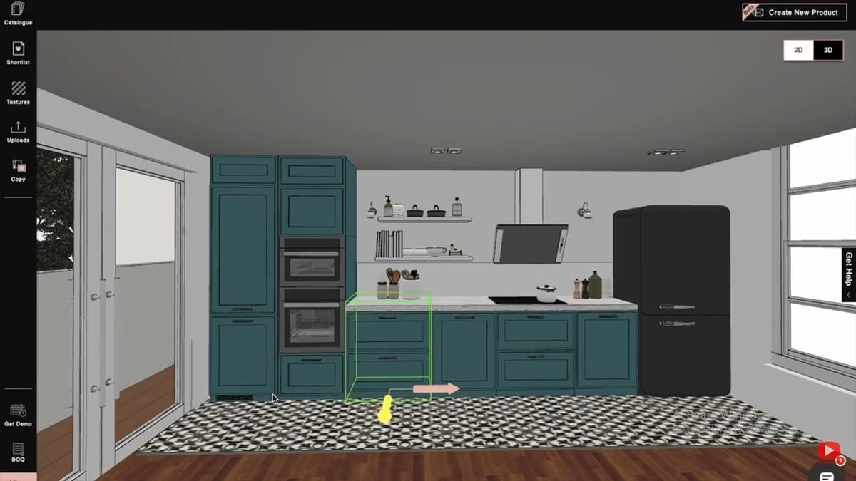 A kitchen designed with Foyr Neo