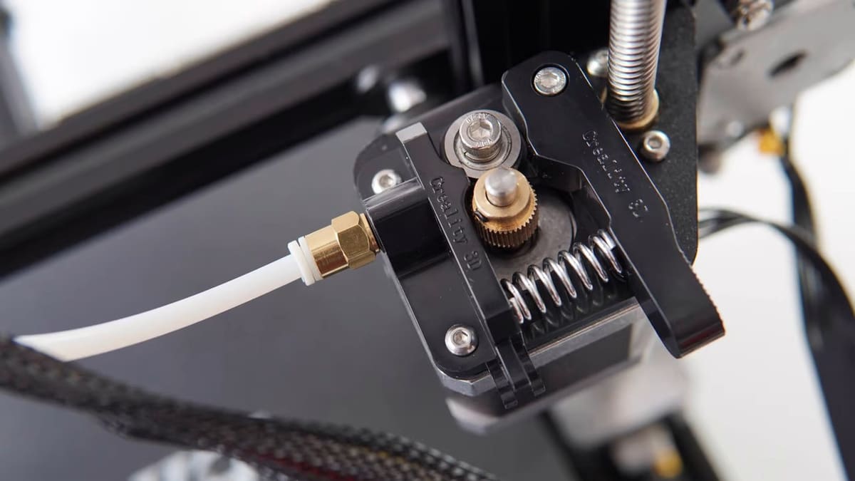 The V2's single extruder is a combination of metal and plastic