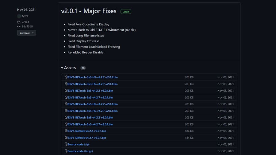 Download the firmware version from Jyers GitHub repository