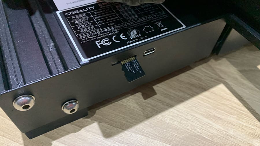 Use any MicroSD card to transfer the firmware file from your computer to your Ender 3 V2