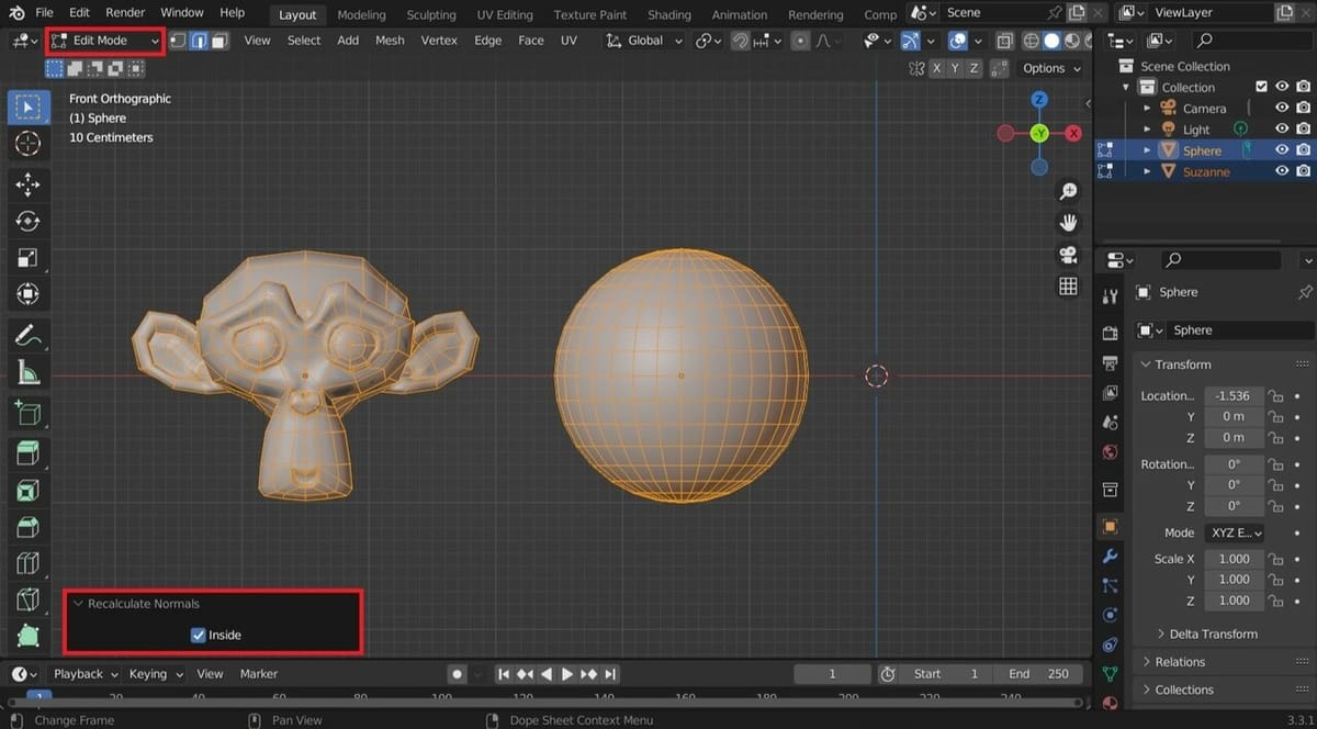 Recalculating normals