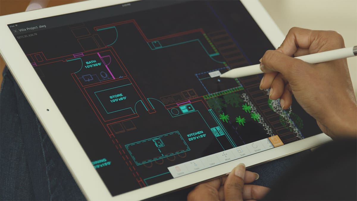 Draft on a mobile device as if it were paper on a drafting table