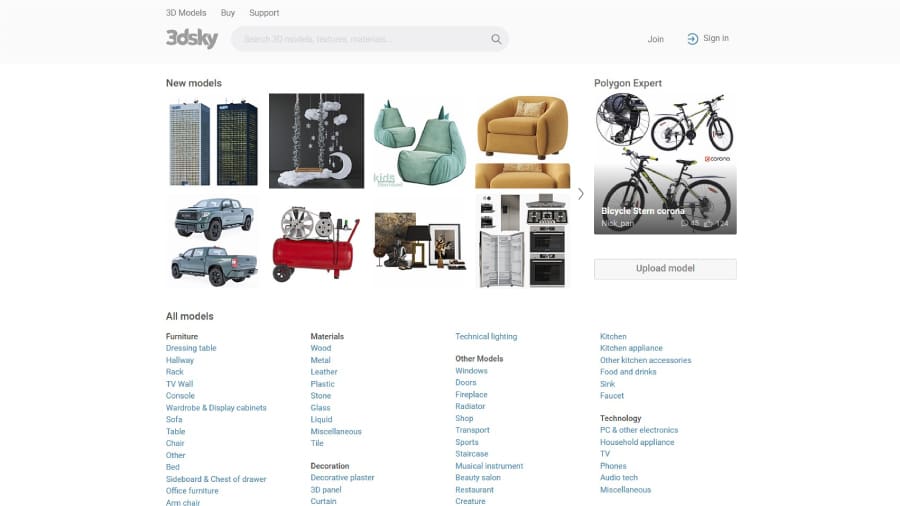 3dsky has a clear focus on architecture and interior design 3D models