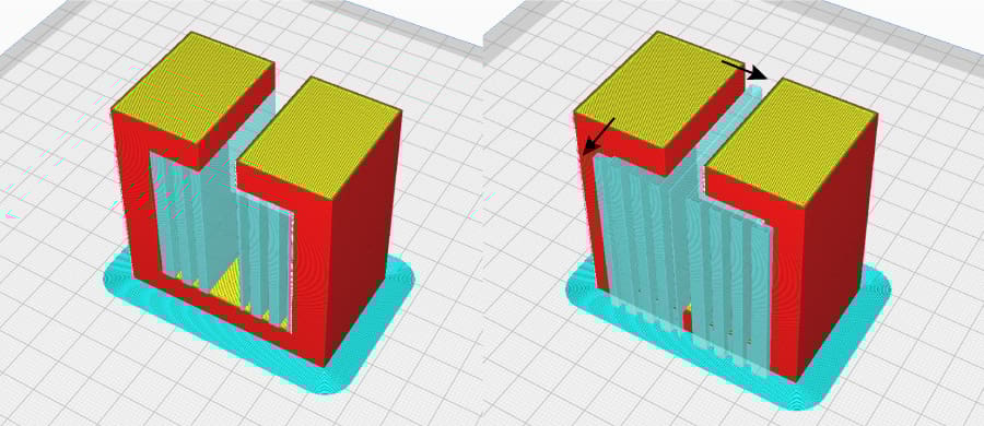 Horizontal expansion is higher on the right-hand model