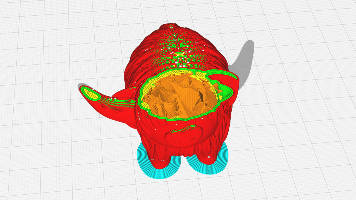 A peak at the lightning infill inside this little cow