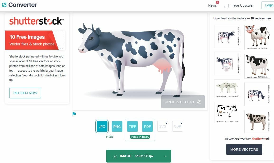 Converter's Shutterstock sidebar ad shows you similar images available elsewhere online