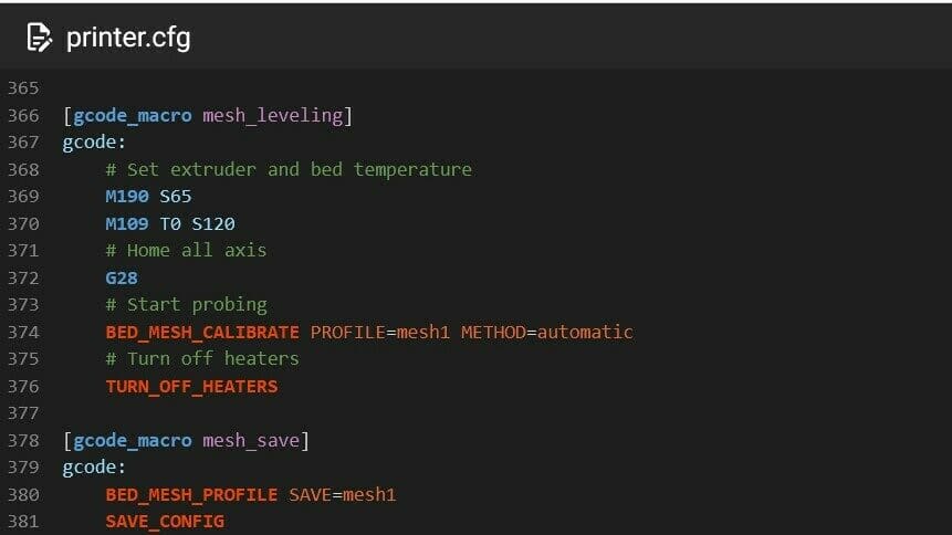 Two G-code macros to probe the bed and save the mesh to a specific profile