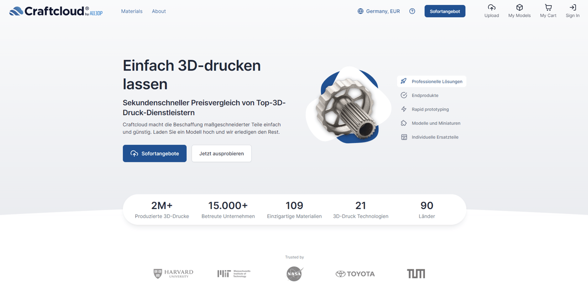 It can be as easy as uploading a file, selecting the materials, and choosing the manufacturer