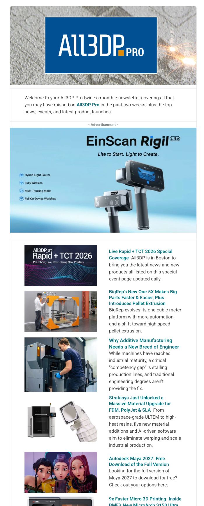Image of Are You a Pro?: All3DP Pro Newsletter Sign-Up