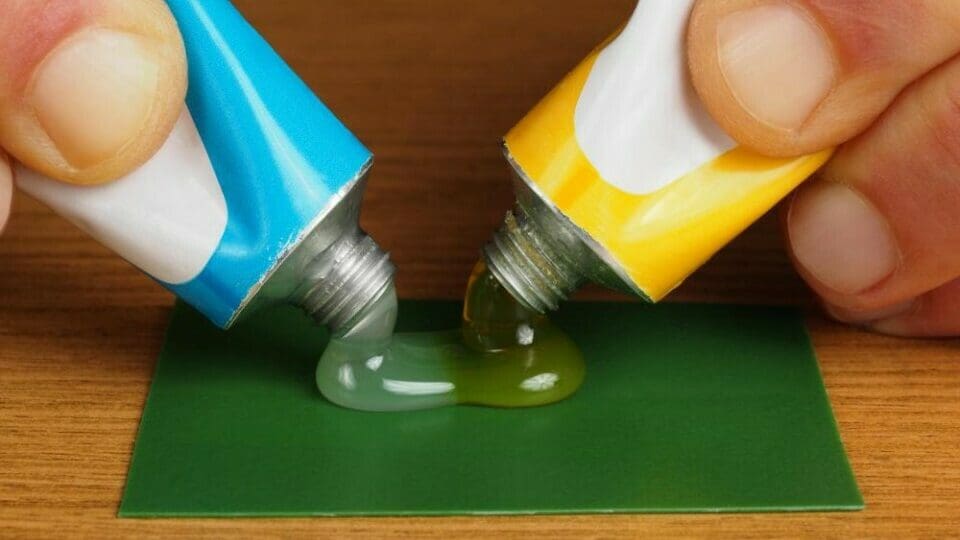 The perfect mix. Epoxy is a bit more hassle but provides a strong bond