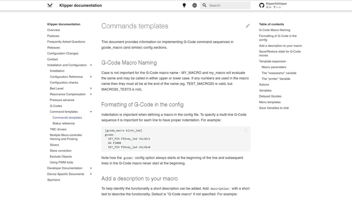 The Klipper docs are a useful mine of information