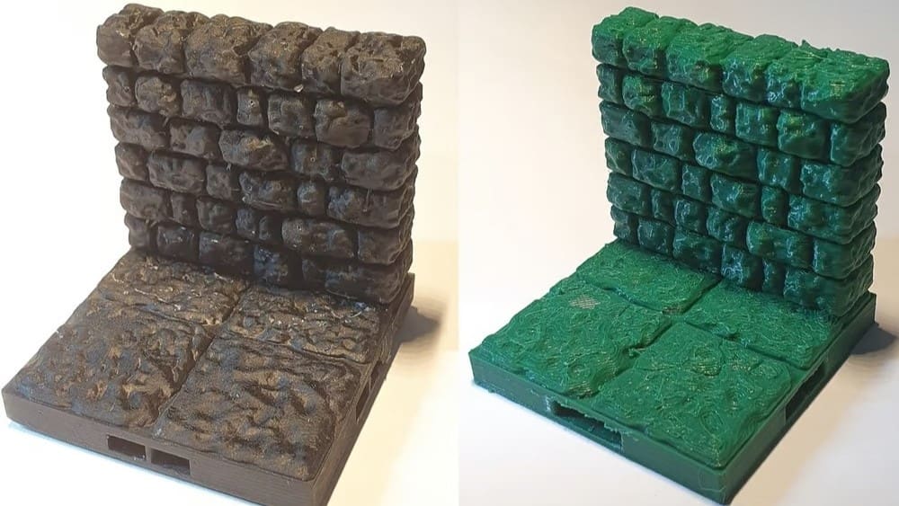 Resin is on the left and filament on the right