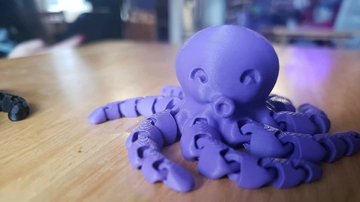 A happy octopus printed in PolyLite PLA