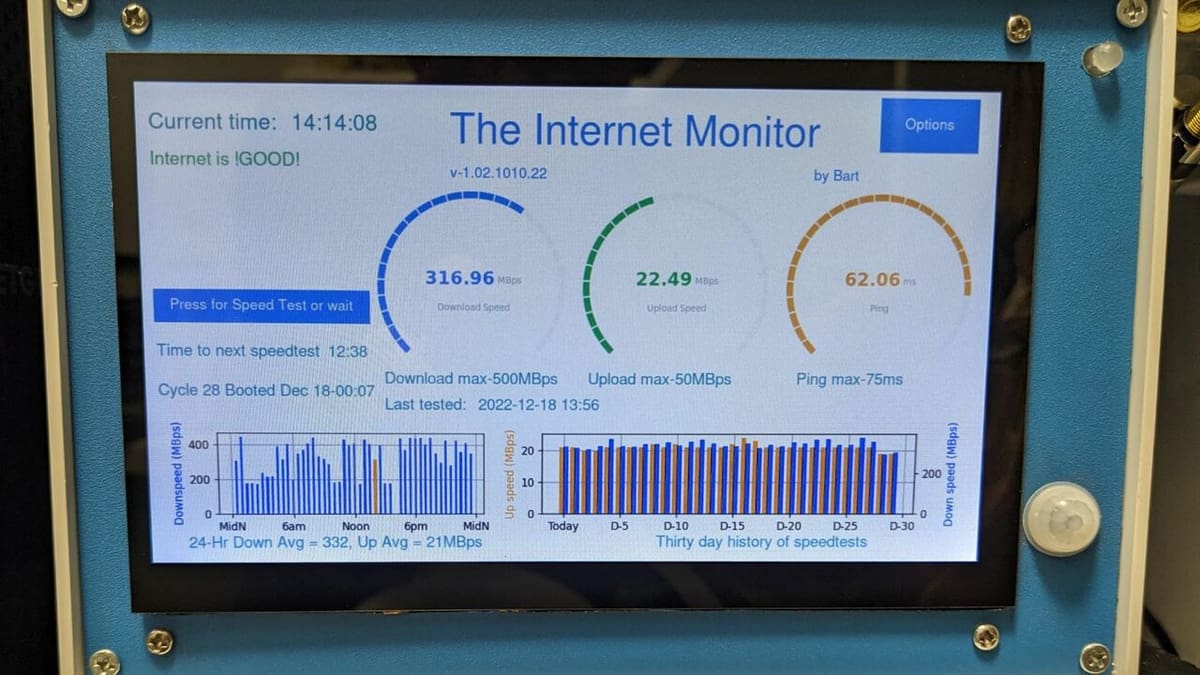 Keep an eye on your internet connection