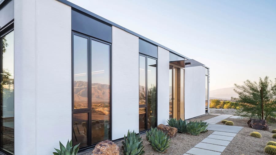 A prefabricated home with a view