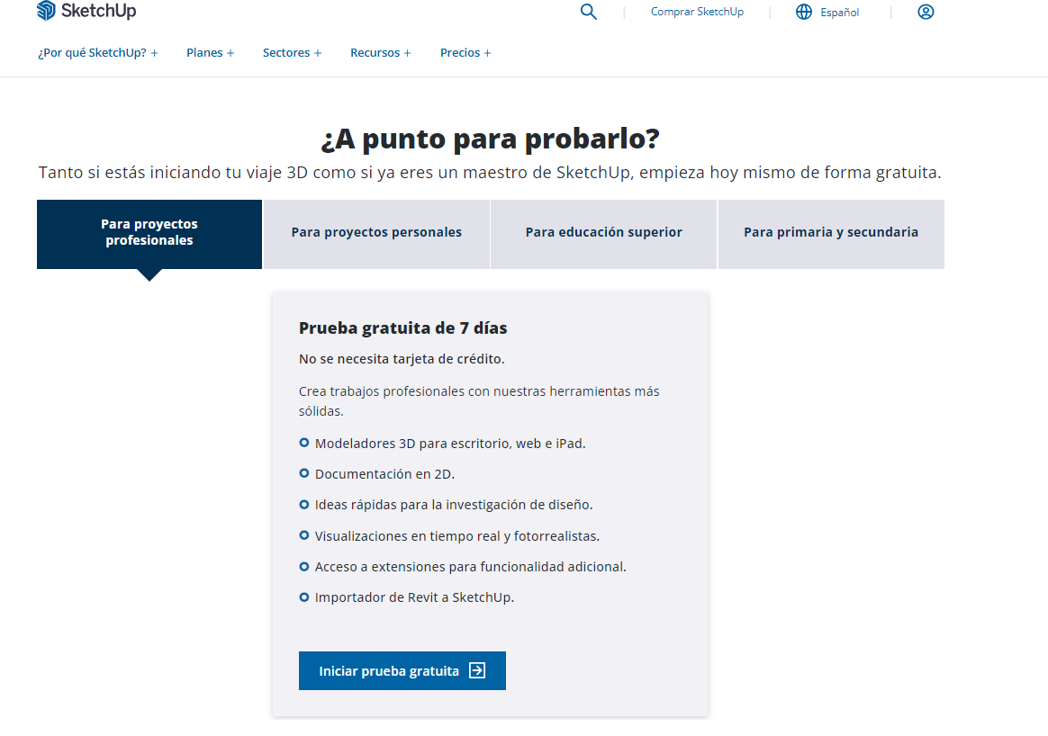 Imagen de Descargar SketchUp gratis: Versión completa: prueba gratuita