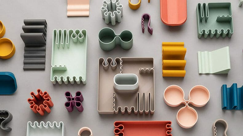Off-the-shelf recycled filament is available in various colors