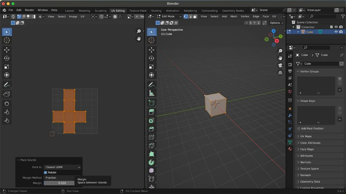 Adjust the margin values to find the best fit for your UVs