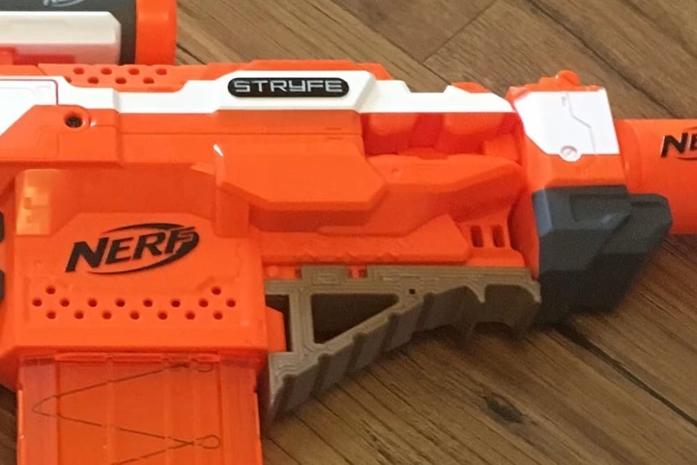 Grips help improve stability when firing your blaster