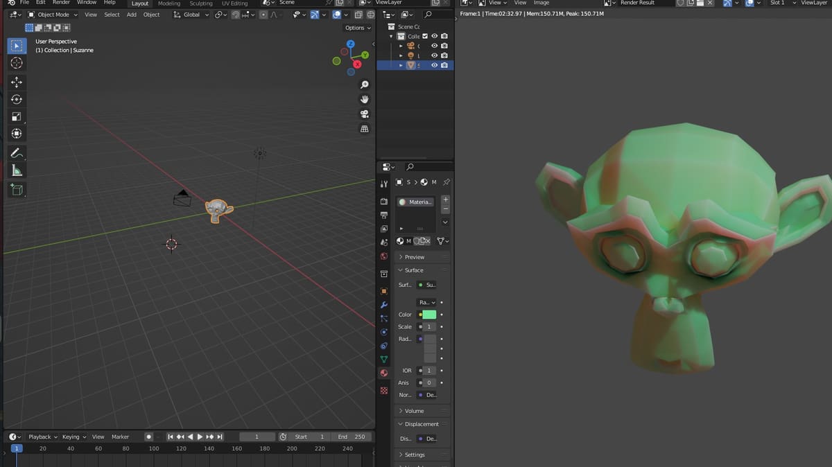 A basic render in Blender