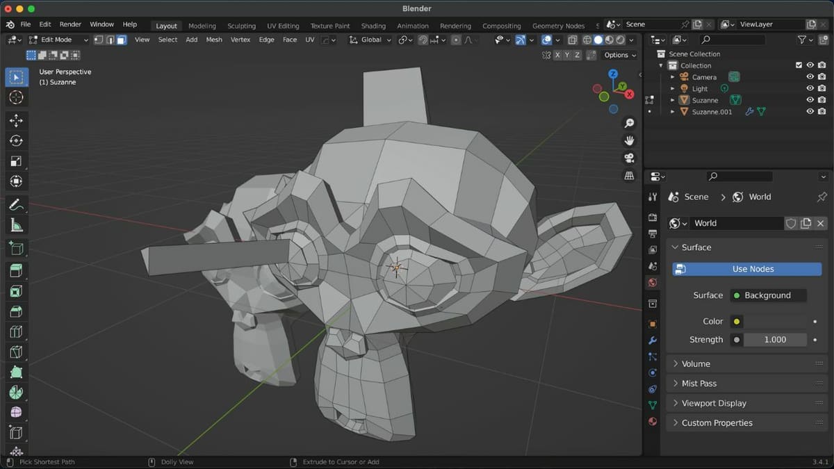 Messed up while extruding? Use Ctrl Z to undo