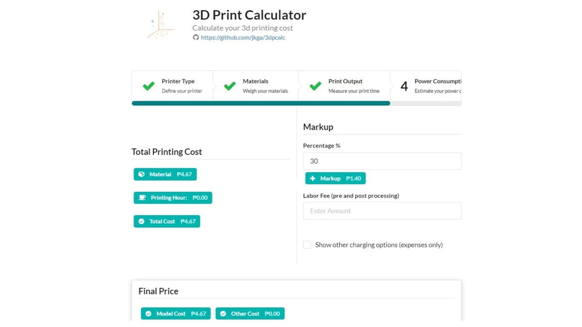 Image of: 3dpcalc