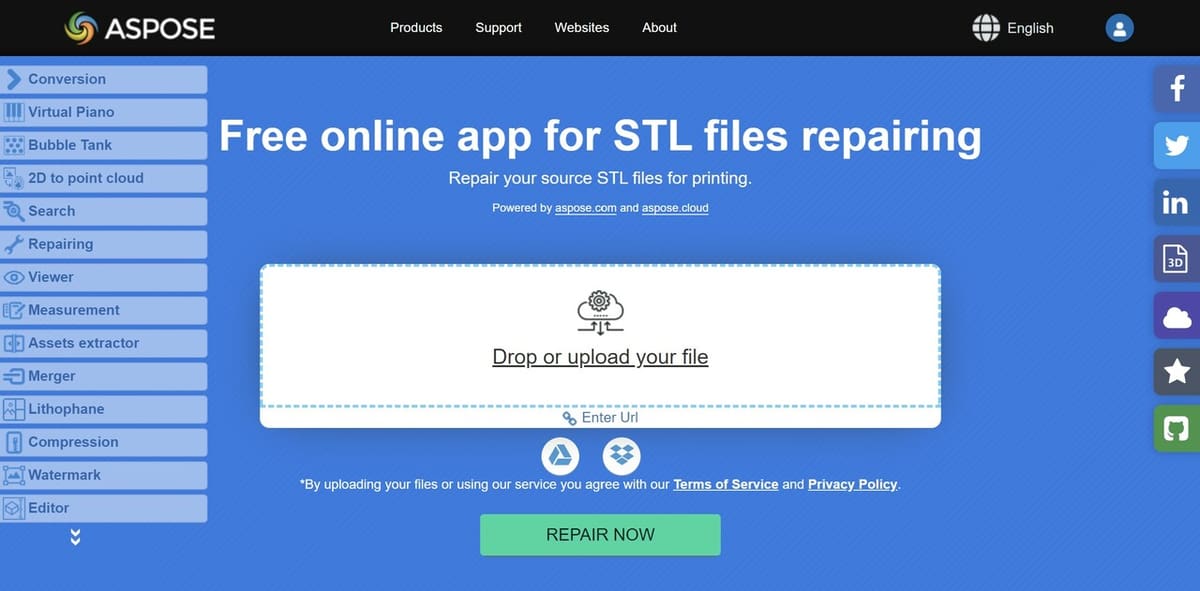 With an intuitive, simplistic UI, Aspose is a direct, fast file fixer