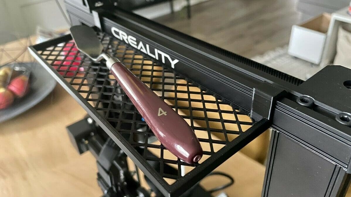 You can use the larger shelf option if you want to store larger tools, like a scraper or spatula