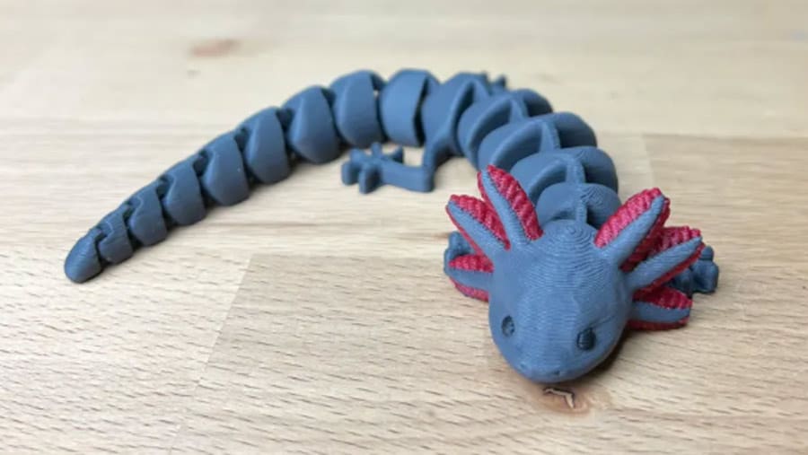 Photo de Objet 3D fun et facile à imprimer / impression 3D facile: Axolotl articulé