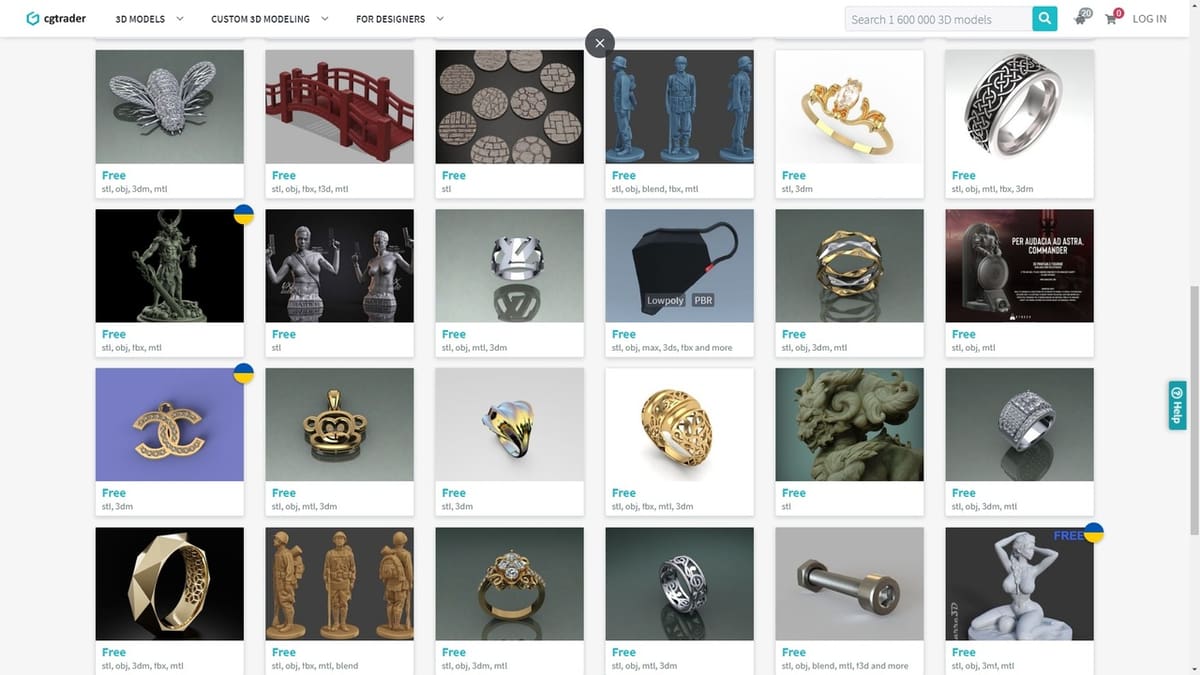 CGTrader offers a nice variety of free and paid models